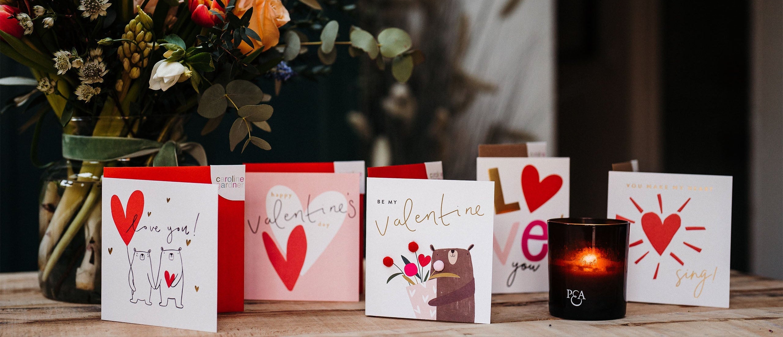 A range of valentine's cards from Mad Lilies