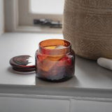 Ilcoso Recycled Hammered Glass Storage Pot - Amber