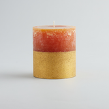 St Eval Gold Half Dipped Pillar Candle