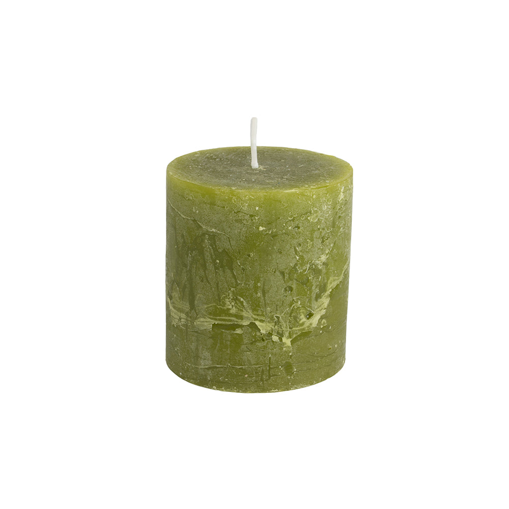 Rustic Pillar Candles Fern Green