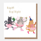 Happy Birthday Cats in Fairy Tutu Card