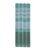 British Colour Standards Striped Candles - Beryl Green & Moonstone