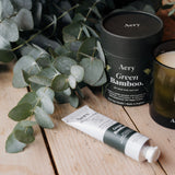 The Calm & Green Gift Set – Eucalyptus Bouquet with Candle & Hand Cream