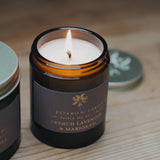 The Botanical Candle Company - French Lavender & Marjoram Soy Candles in Amber Jars