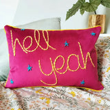 Jordan Lovell A - Hell Yeah Embroidered Pink Cushion