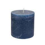 Inky Blue Rustic Pillar Candle (100x100mm)