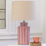 Serrato Coral Lamp with Taupe Shade