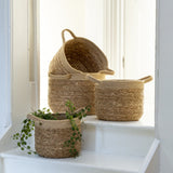 Basket - Jute And Straw With Rope Trim