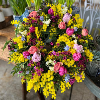 Mimosa Spring Flower Door Wreath