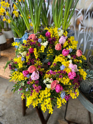 Mimosa Spring Flower Door Wreath