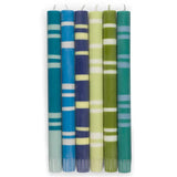 British Colour Standard - 2 Striped Mixed Cools, Eco Dinner Candles, Pack Of 6