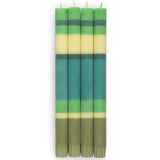 British Colour Standard- Striped Grass, Beryl, Olive & Jasmine Eco Dinner Candles, Pack Of 4