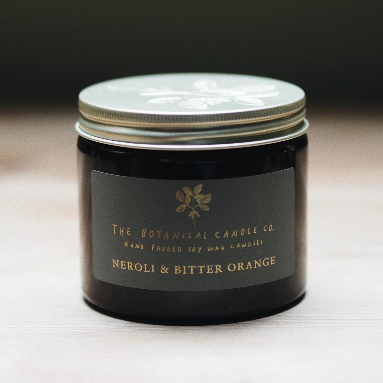 The Botanical Candle Company Mediterranean Collection - Neroli & Bitter Orange Soy Candles in Amber Jars