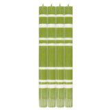 British Colour Standard 2 Striped Pistachio Green & Pearl Eco Dinner Candles, Pack Of 4