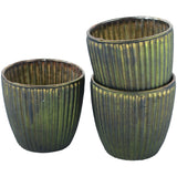 Ribbed Beaker Votive Large Dark Green