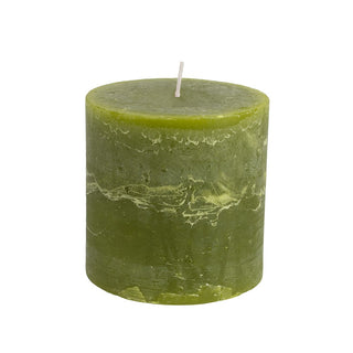 Rustic Pillar Candle Fern Green 100x100mm