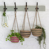 Seagrass Hanging Basket With Black Stripe