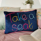 Jordan Lovell A - Take A Seat Embroidered Velvet Cushion