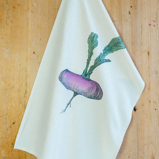 Lottie Day Purple Turnip Vegetable Tea Towel