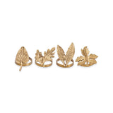 Antique Brass Leaf Napkin Rings