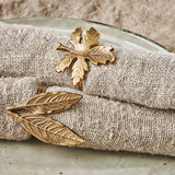 Antique Brass Leaf Napkin Rings