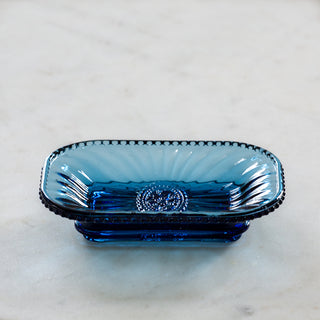 Glass Soap Dish - Blue