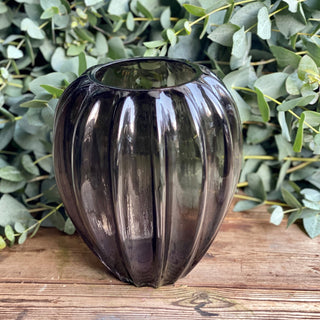 Wave Glass Vase - Smoked